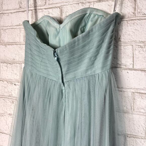 JENNY YOO Blue Dress Annabelle Bridesmaid Maxi Tulle Convertible Blue Green 2 - Picture 8 of 15